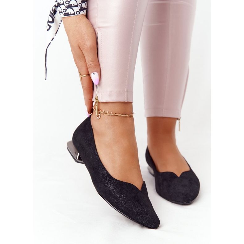 Ballerinat hopealla kantapäällä Vinceza 21-10601 musta monivärinen 2