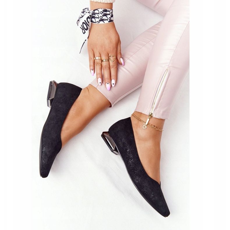 Ballerinat hopealla kantapäällä Vinceza 21-10601 musta monivärinen 1