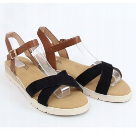 Mustat naisten sandaalit 1031-15 Musta ruskea 1