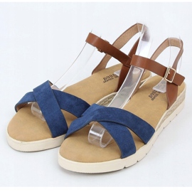 Naisten tummansiniset sandaalit 1031-15 Sininen ruskea laivastonsininen 1