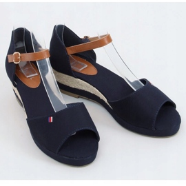 Tommy Sandaalit matalalla kiilakorolla sininen BL-362 Navy ruskea tummansininen 1