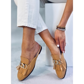 Tossut mokkasiinit, joissa on ketjukameli T501 Camel ruskea 1