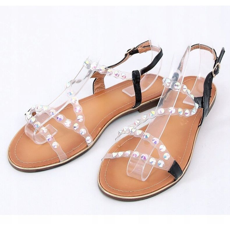 Mustat sandaalit silikonihihnalla 1BP-0050 Musta 1