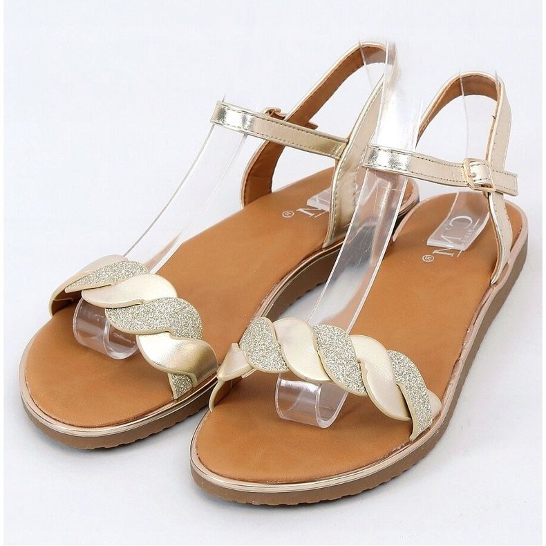 Kultaiset naisten sandaalit 123-5 Kulta kultainen 1