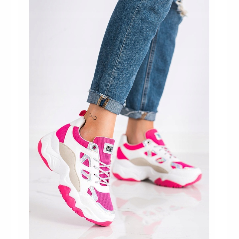 SHELOVET Muoti Lace-up lenkkarit beige valkoinen vaaleanpunainen hopea 2