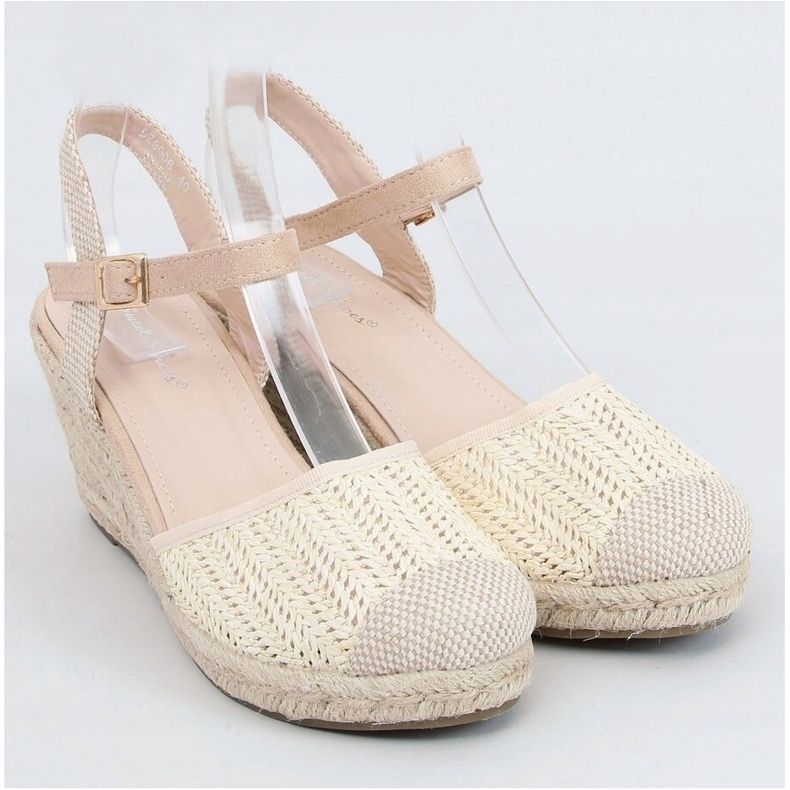 Espadrillit beigellä kiilalla DZ8006 Beige ekru 1