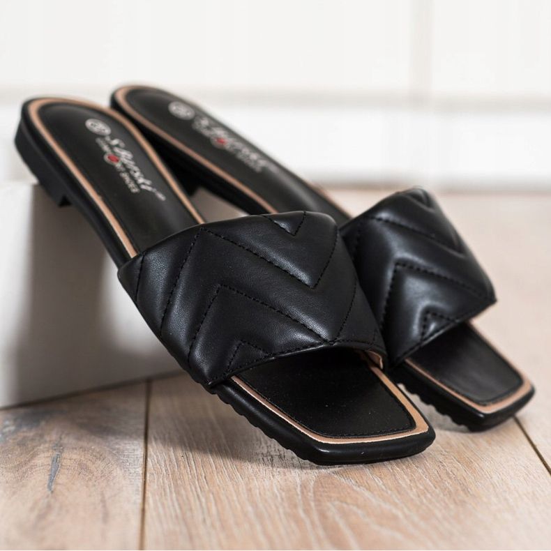 S. BARSKI Tikatut S.BARSKI -tossut musta 1