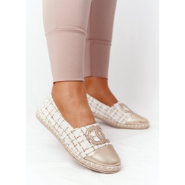 EVE Tyylikkäät naisten kultaiset espadrillit Be My Love beige 2