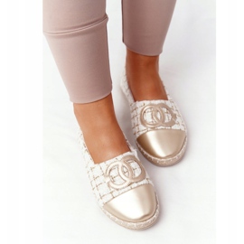 EVE Tyylikkäät naisten kultaiset espadrillit Be My Love beige 1