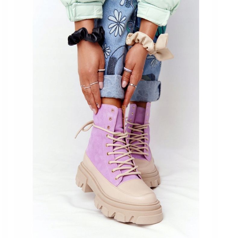 Lewski Shoes Mokkanahkakengät Workery Lewski Kengät 3007-0 Violetti beige 2