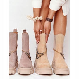 Lewski Shoes Suede Sztyblety Workery Lewski Kengät 2998-0 Hiekka beige monivärinen 1