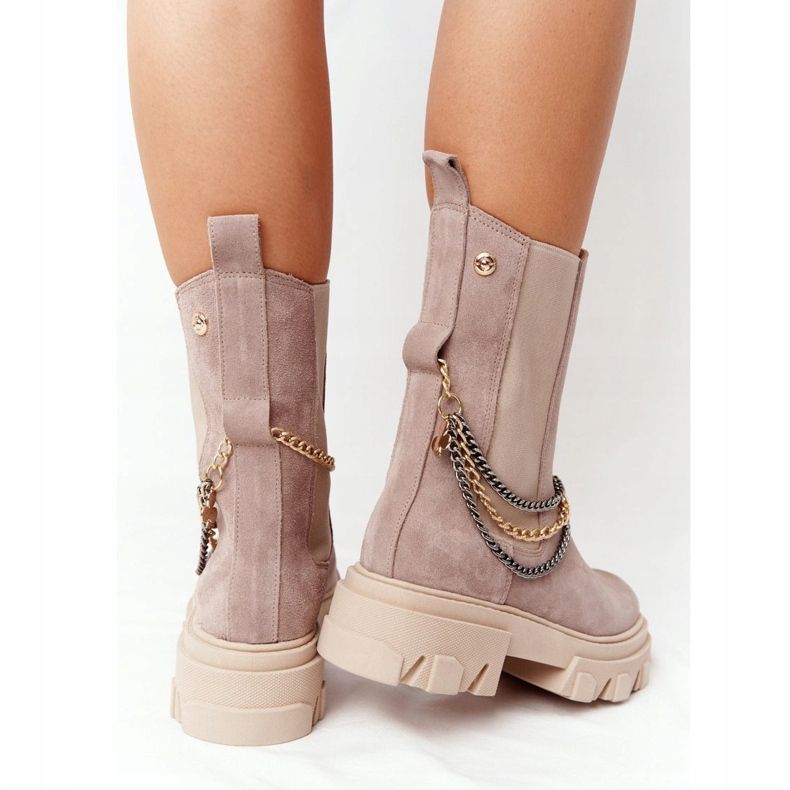 Lewski Shoes Suede Chelsea Saappaat Workery Lewski Kengät 2998-0 Beige 2