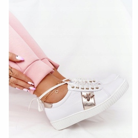 Lewski Shoes Naisten nahkakengät Lewski-kengät 2786-0 Valkoinen ja kulta kultainen 1