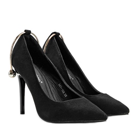 Mustat pumput nastassa Christine -korujen kanssa kultainen 1