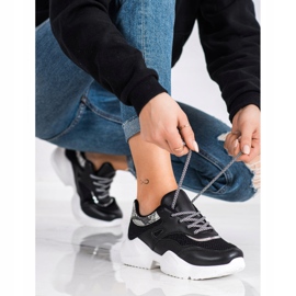 SHELOVET Musta Snake Print Tennarit 2