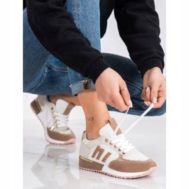 SHELOVET Mesh -urheilukengät beige valkoinen kultainen 1