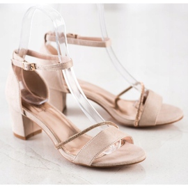 Goodin Tyylikkäät sandaalit, joissa on kuutio zirkonia beige kultainen 1