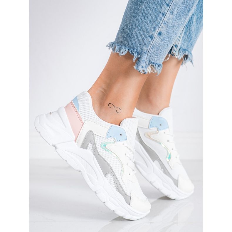 SHELOVET Tyylikkäät lenkkarit lavalla valkoinen sininen vaaleanpunainen harmaa 1