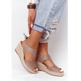 EVE Beige Mykonos Wedge sandaalit punoksilla 2