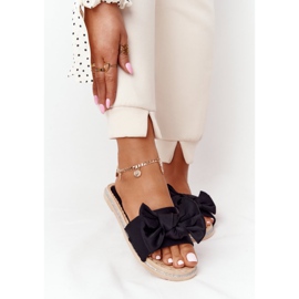 MSMG Mustat Andrea -kumitossut, joissa rusetti beige 1