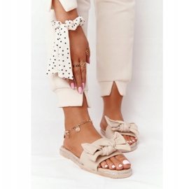 MSMG Andrea Beige kumitossut, joissa on rusetti 2