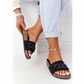 MSMG Mustat Makayla -mokkanahkatossut korkkipohjassa 1