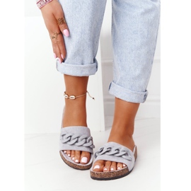 MSMG Harmaat Makayla -mokkanahkatossut korkkipohjalla 2