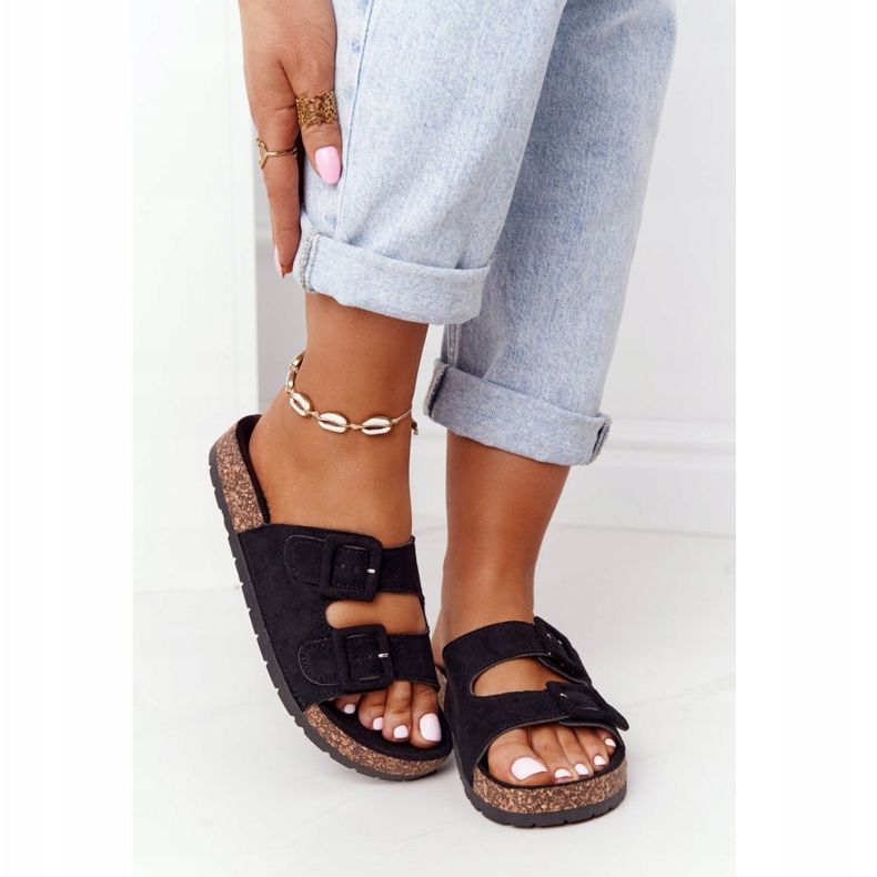 MSMG Mustat Jennifer -mokkanahkatossut korkkipohjalla 2