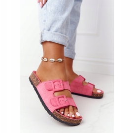 MSMG Vaaleanpunaiset Jennifer Suede -tossut korkkipohjalla vaaleanpunainen 1