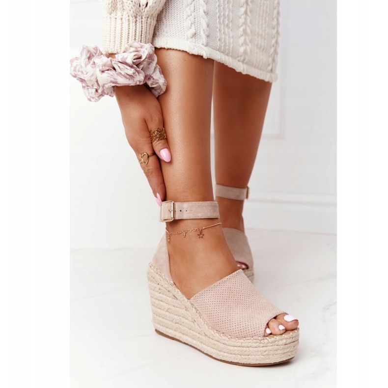 MSMG Beige Makenna Wedge -sandaalit punoksilla 1