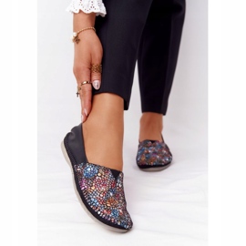 Naisten nahka Maciejka 01930-87 mustat ballerinat monivärinen 1