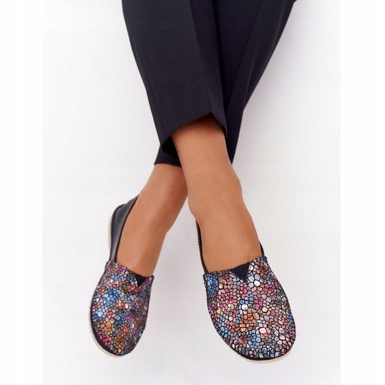 Naisten nahka Maciejka 01930-87 mustat ballerinat monivärinen 2