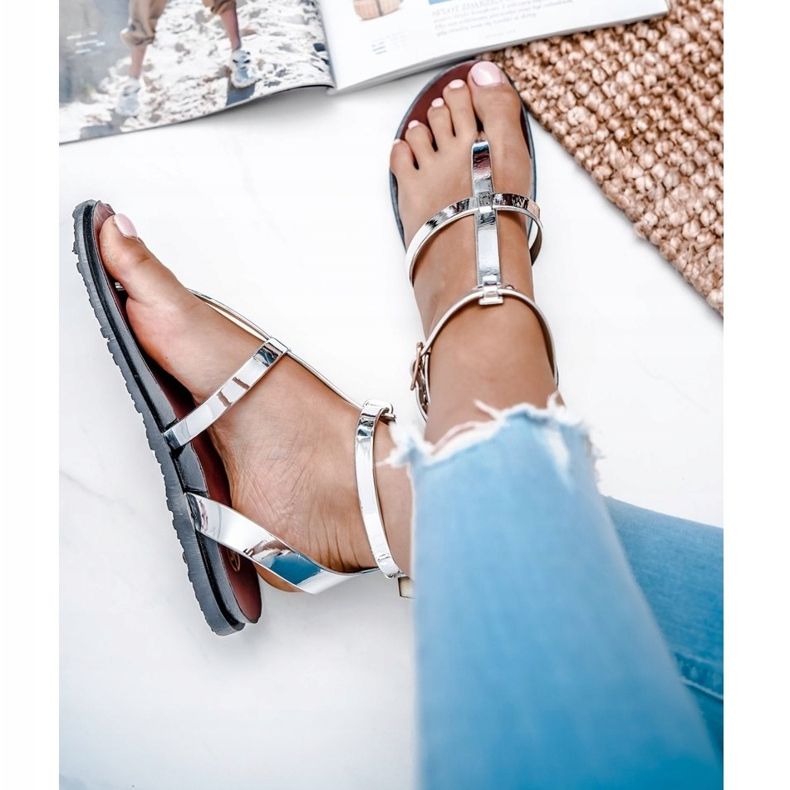 Lu Boo Silver Mirror Sandaalit Roomalainen japanilainen Lento hopea 3