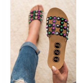 SHELOVET Rento naisten tossut musta monivärinen 2