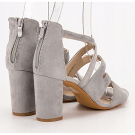 Evento Mokkanahkaiset sandaalit baarissa harmaa 2