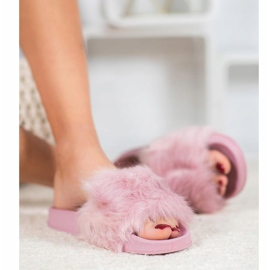 SHELOVET Kumiset tohvelit turkiksella violetti 1