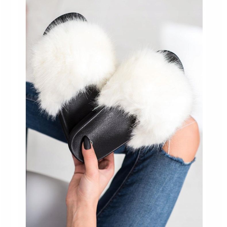 SHELOVET Mukavat turkis -tossut valkoinen 1