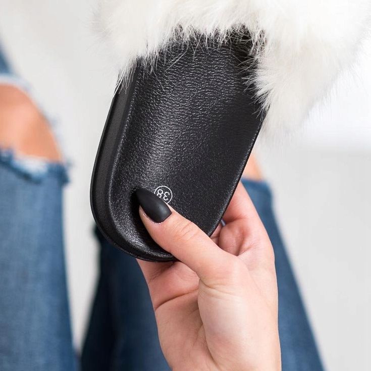 SHELOVET Mukavat turkis -tossut valkoinen 2