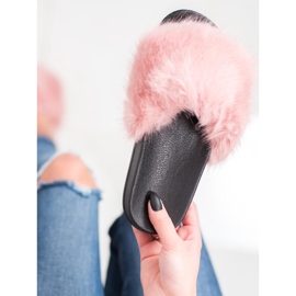 SHELOVET Mukavat turkis -tossut vaaleanpunainen 1