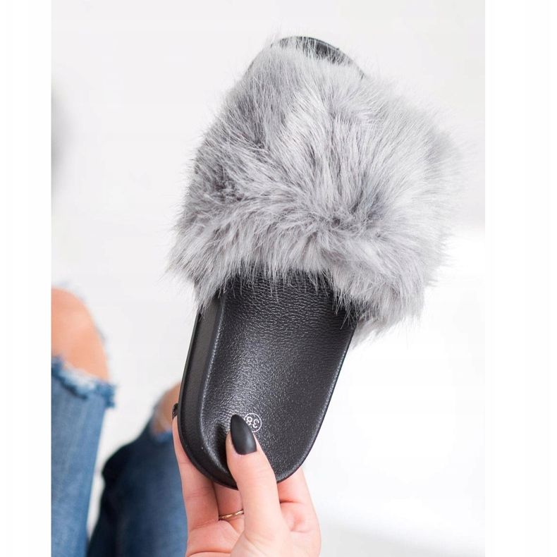 SHELOVET Mukavat turkis -tossut harmaa 1