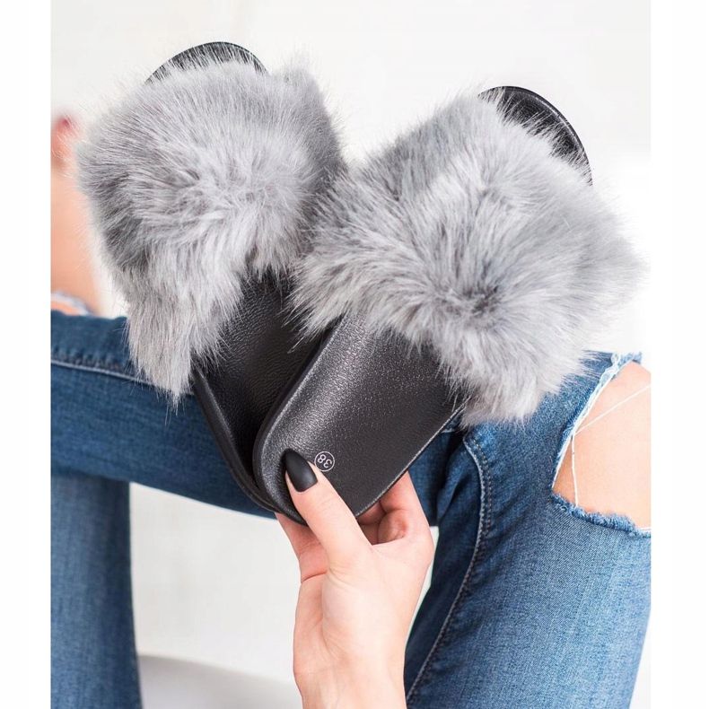 SHELOVET Mukavat turkis -tossut harmaa 2