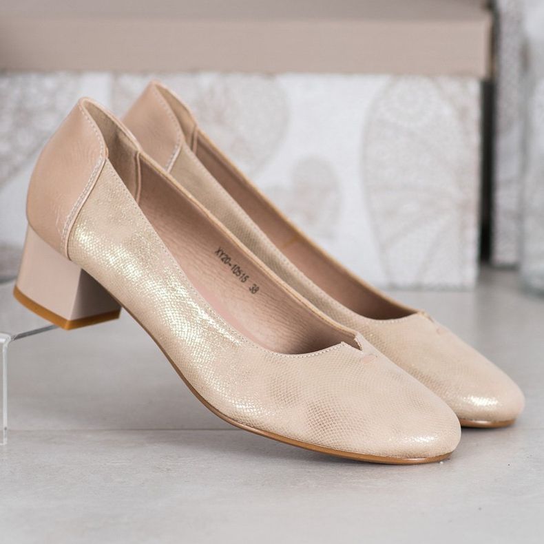 VINCEZA -tekstiilipumput kultainen 1