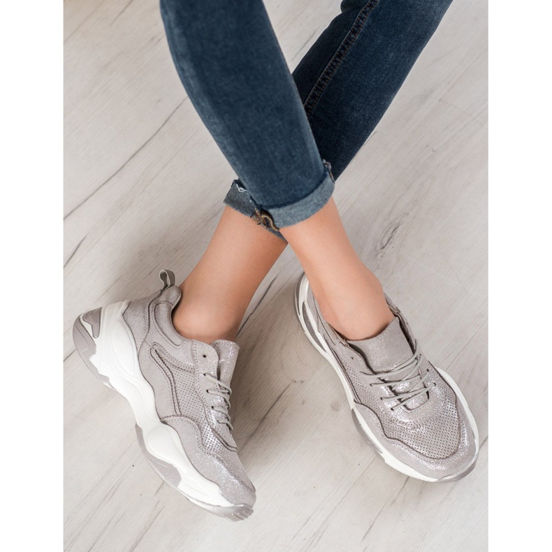 Goodin Nahkaiset lenkkarit hopea harmaa 1