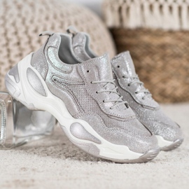 Goodin Nahkaiset lenkkarit hopea harmaa 2