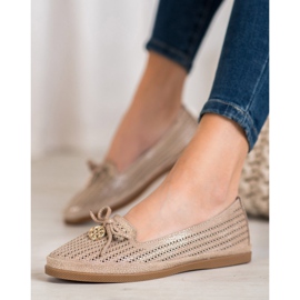 Tyylikkäät VINCEZA -ballerinat ruskea 1