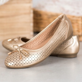 SHELOVET Avoin ballerina Eco -nahkaa kultainen 1