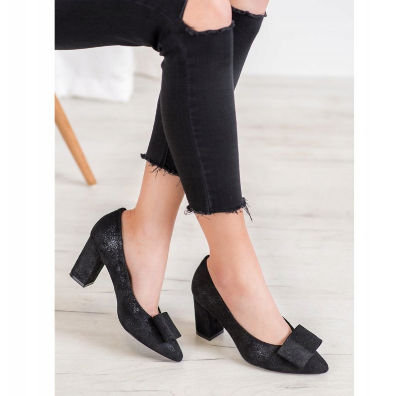 W. Potocki Glitter -pumput jousella musta 1