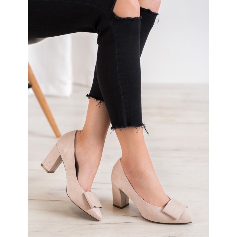 W. Potocki Glitter -pumput jousella beige 1