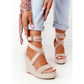 MSMG Beige Lanzarote Wedge sandaalit punoksilla 2