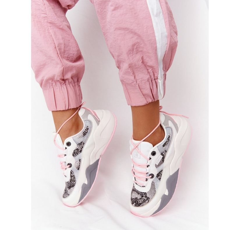 Naisten urheilukengät Memory Foam Big Star HH274326 Valkoinen vaaleanpunainen monivärinen 1